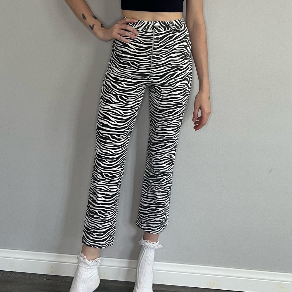 Zebra Straight-Leg Pants